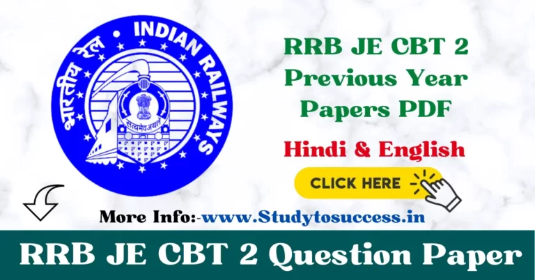 RRB JE CBT 2 Previous Year Papers PDF