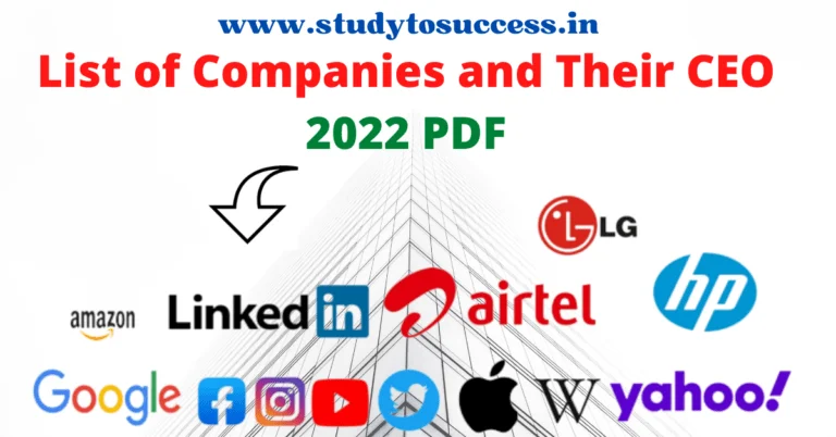 List of Companies and Their CEO 2022