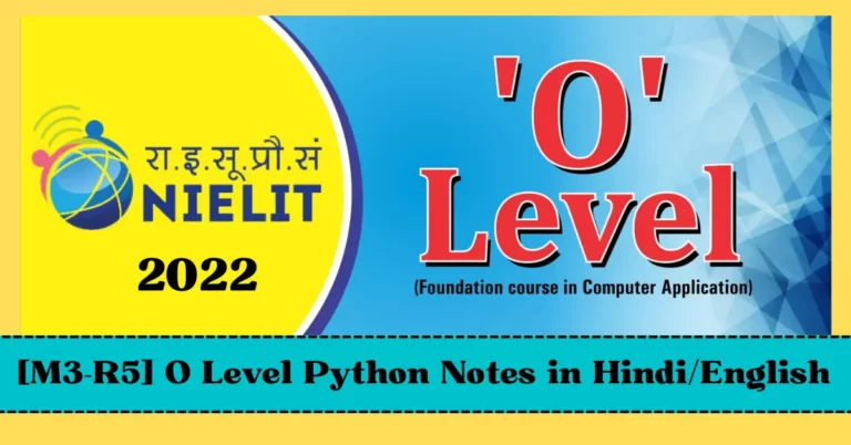 O Level Python Notes