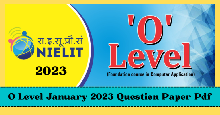 O Level January 2023 Question Paper